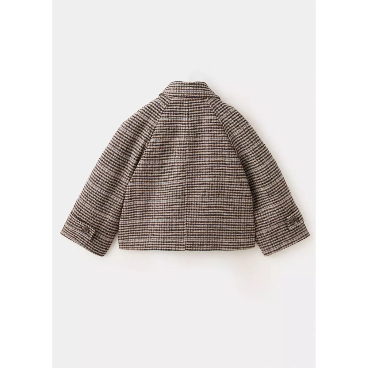 Manteau à motif pied-de-poule en laine marron, MANGO KIDS