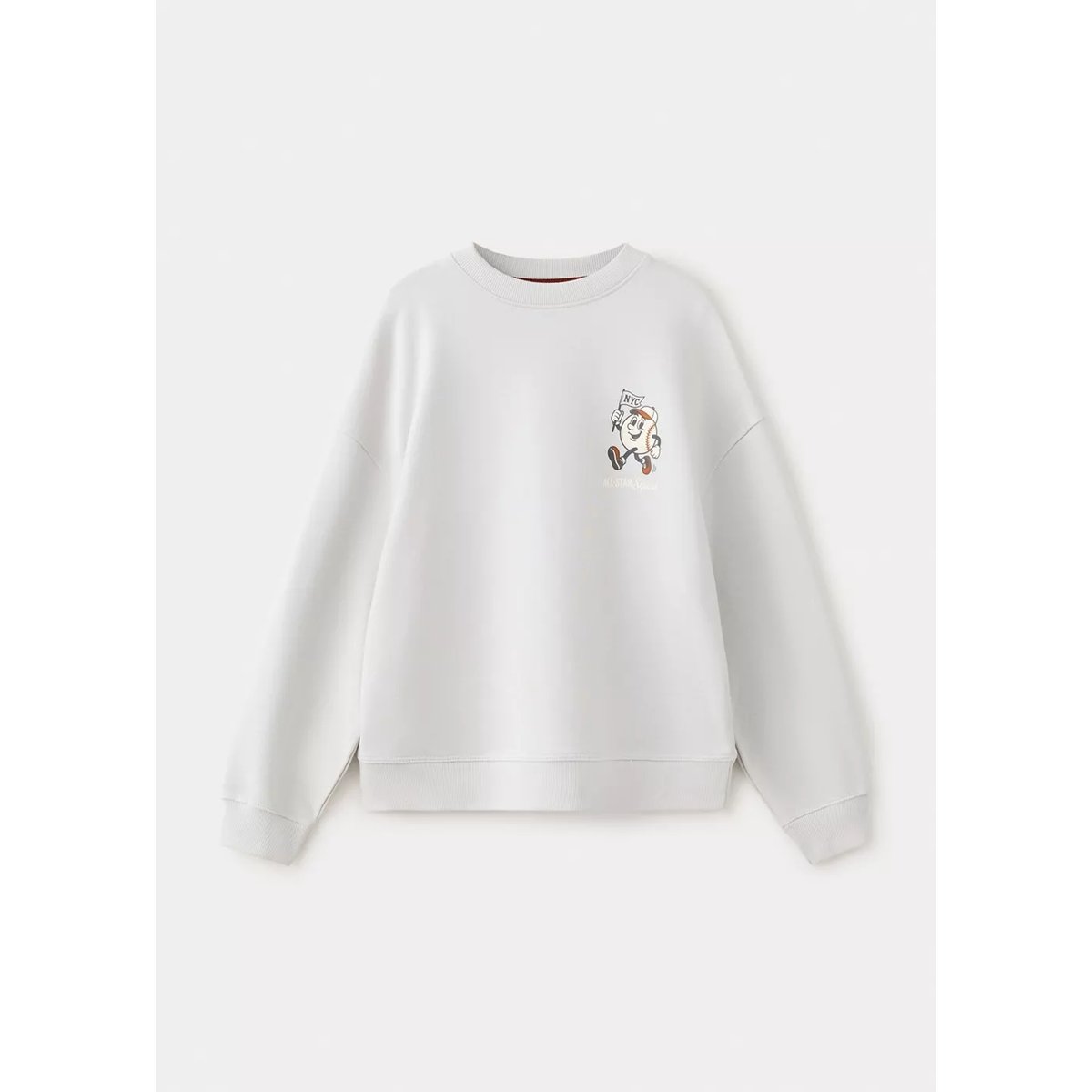 Sweat-shirt oversize imprimé gris glacé, MANGO KIDS