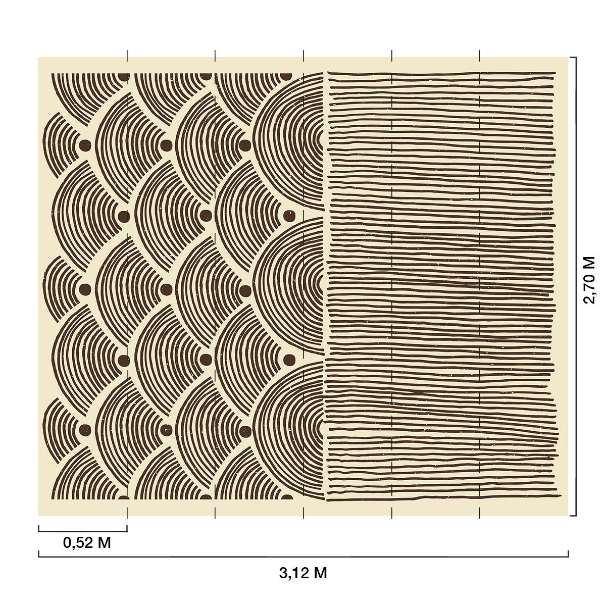 Papier peint, graphisme ethnique beige, HEXOA