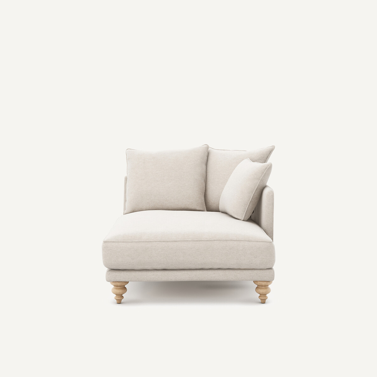 Chaiselongue aus meliertem Stoff, LAZARE elfenbein, AM.PM