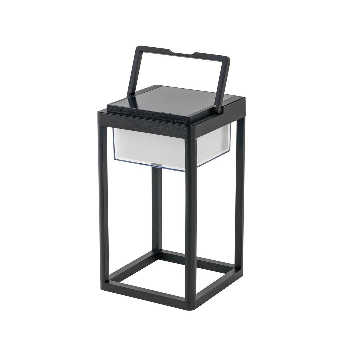 Lampe solaire en aluminium moderneLED noir sable, blanc, LUCANDE