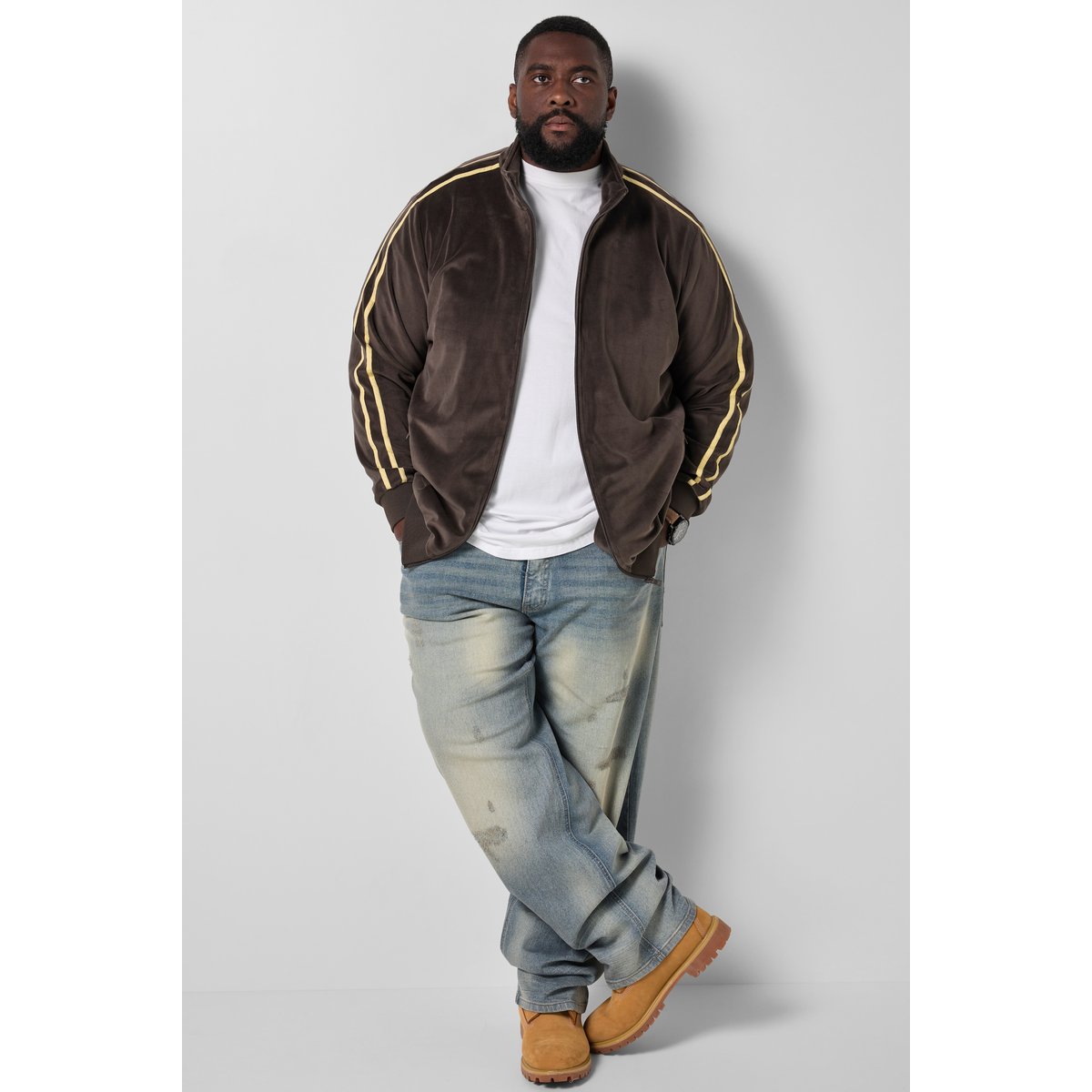 Veste en velours molletonné marron châtaigne, STHUGE