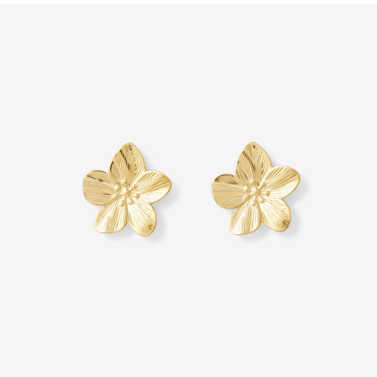 Boucles d'oreilles fleur acier inoxydable doré, BALABOOSTE