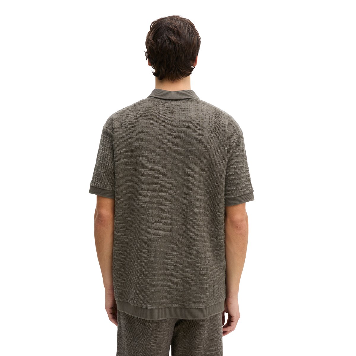 Poloshirt loose aus weichem Bouclé-Jersey marron foncé, MARC O'POLO