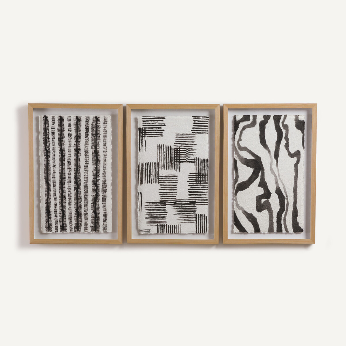 Onde Hand-Painted Rice Paper Wall Art black/white, AM.PM