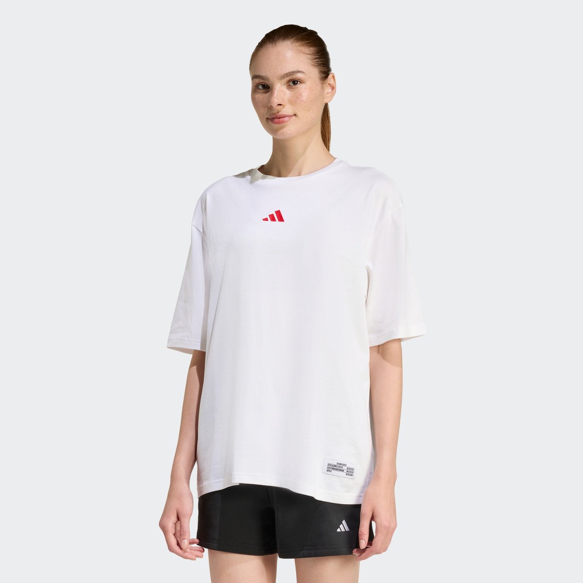 T-Shirt Mini Embroidery Oversized Graphic T-Shirt Mini Embroidery Oversized Graphic white / pure ruby, ADIDAS SPORTSWEAR