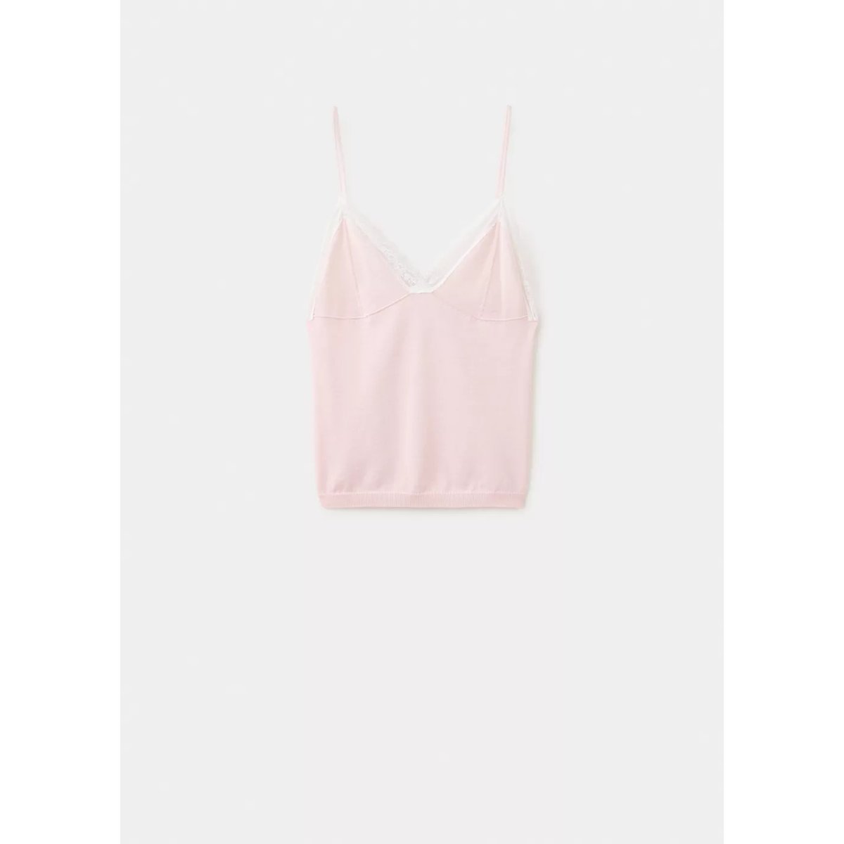 Top en maille dentelle rose pastel, MANGO