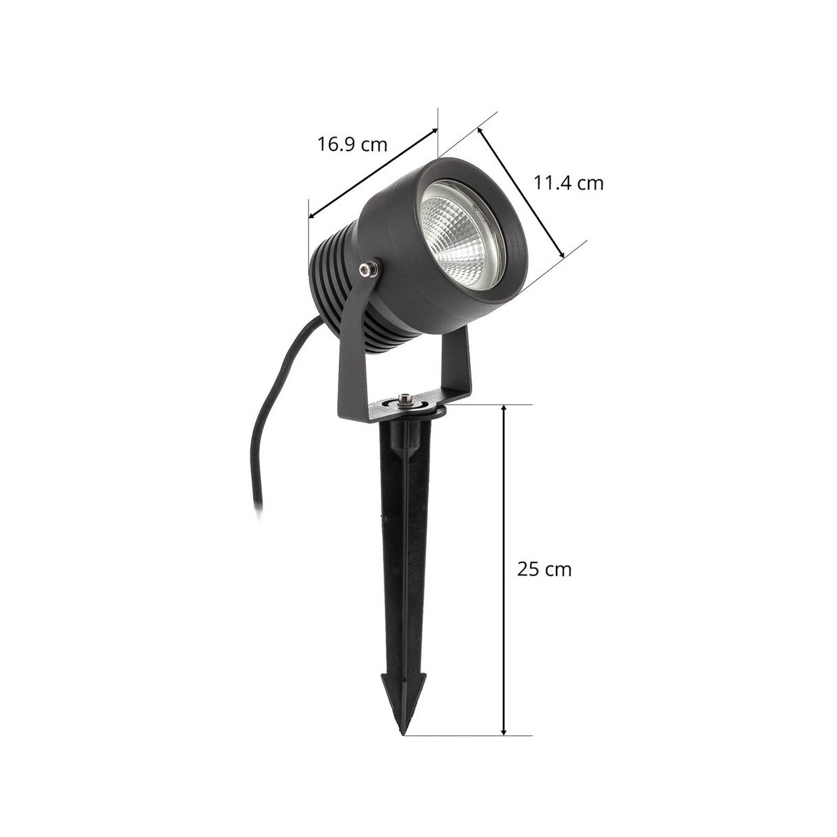 Lampe à planter en aluminium moderneLED gris foncé, clair, LUCANDE