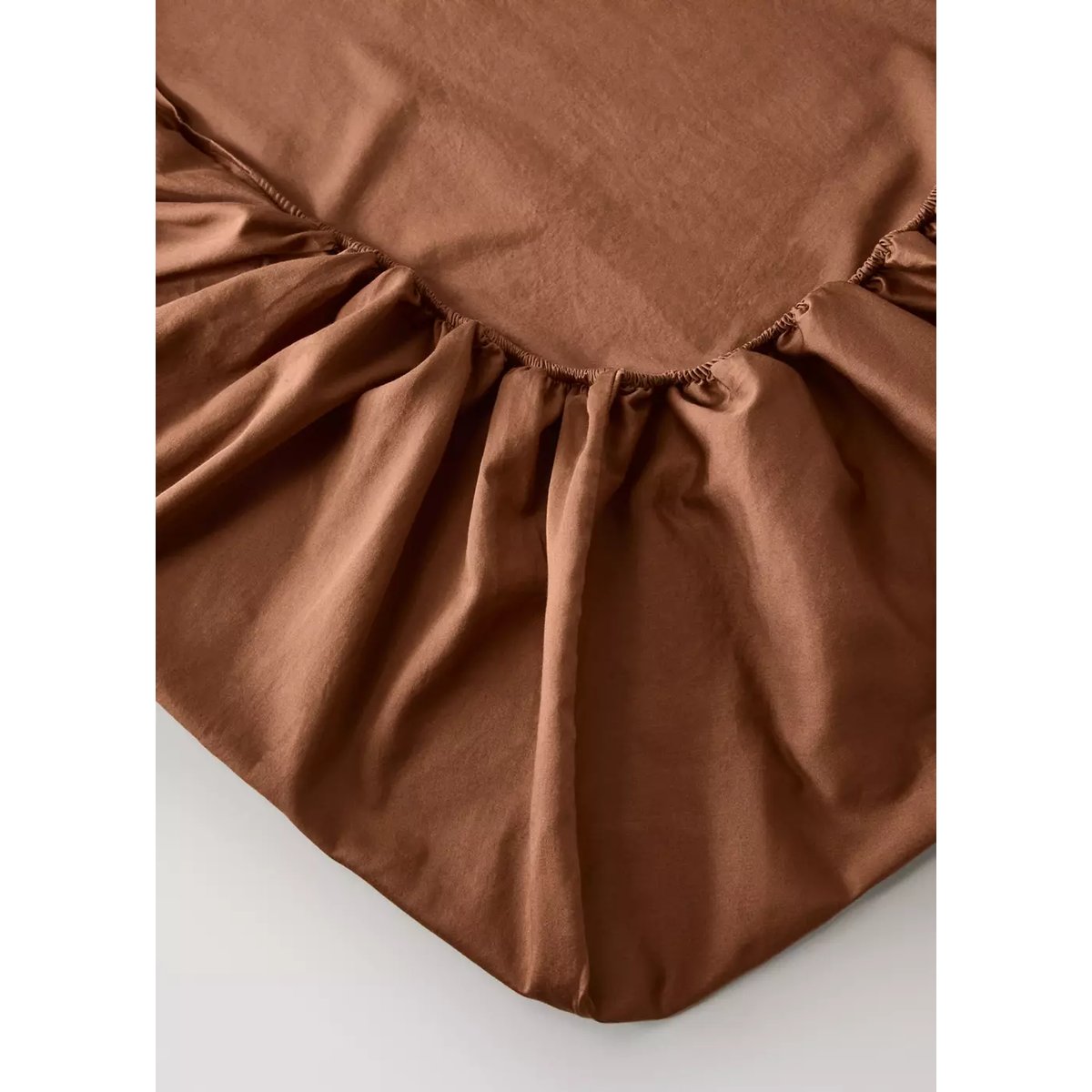 Drap-housse 100 % coton satin Lit 180 cm caramel, MANGO HOME
