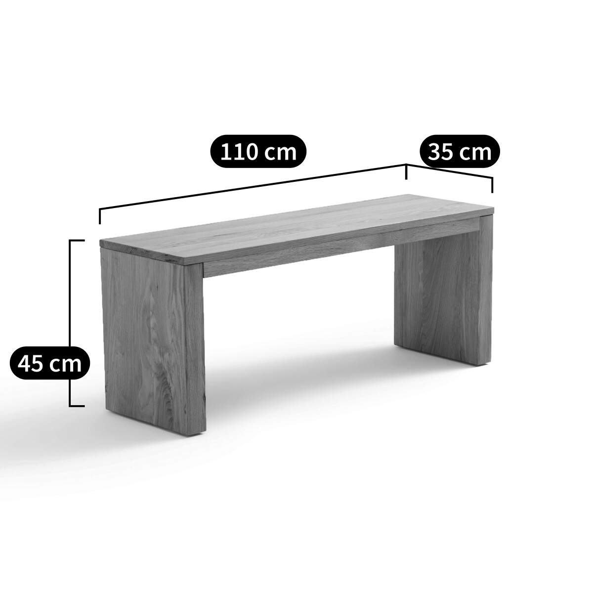 Banc 2 personnes, en chêne massif, VOVA chêne, LA REDOUTE INTERIEURS
