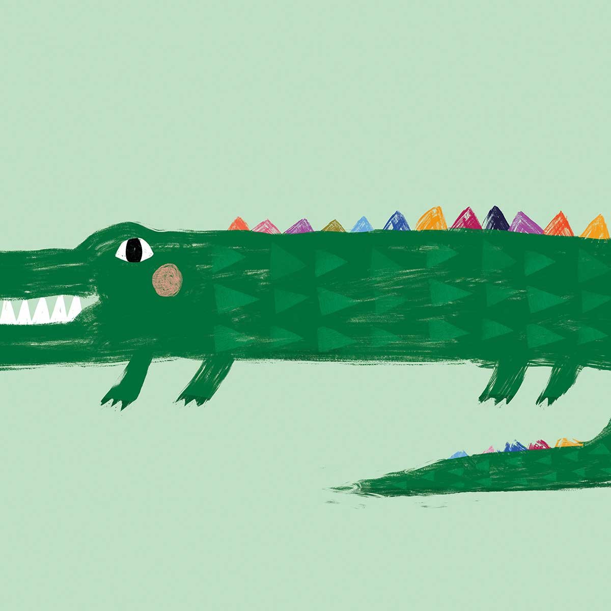 Affiche enfant crocodile vert affiche seule, HEXOA