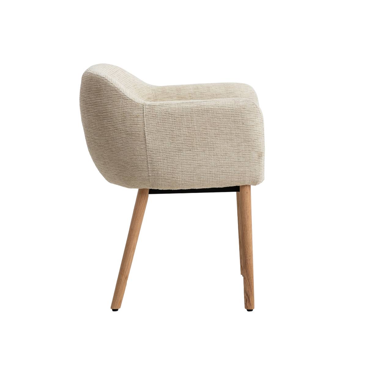Lot de 2 chaises en tissu et bois SOLÈNE beige, MADE IN MEUBLES