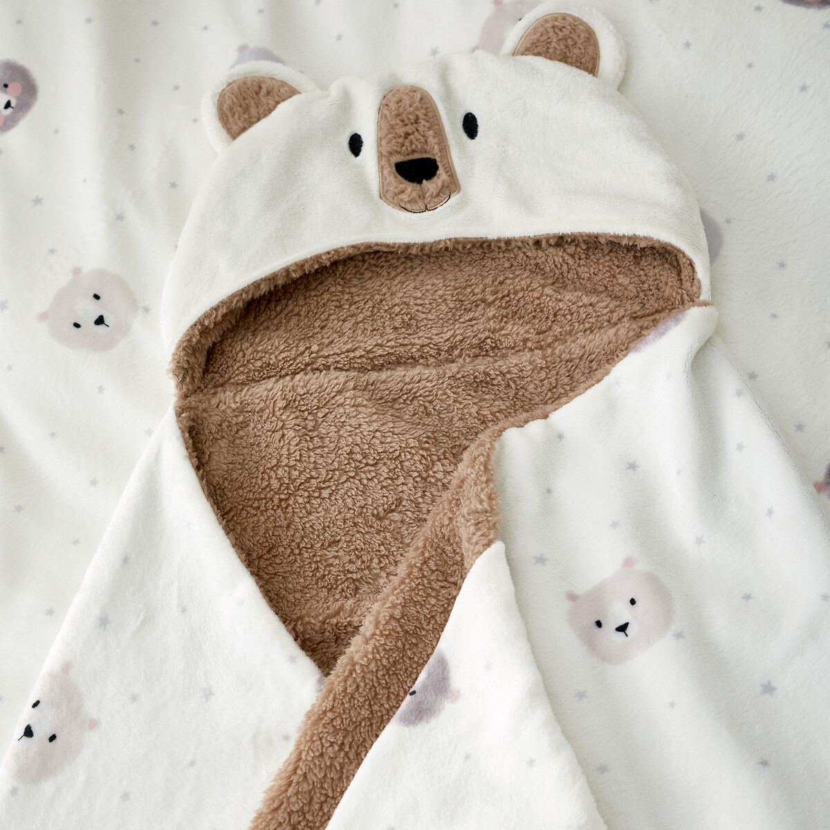 Cosy Bear So Soft Fleece Hooded Blanket natural, CATHERINE LANSFIELD
