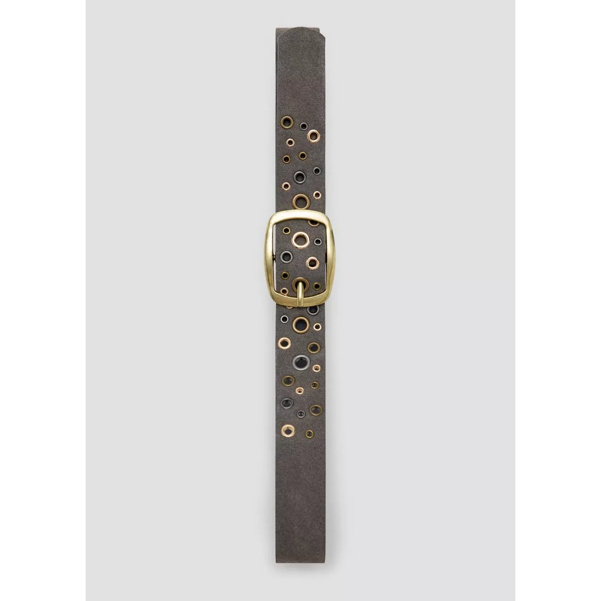 Ceinture cuir à œillets gris, MANGO TEEN