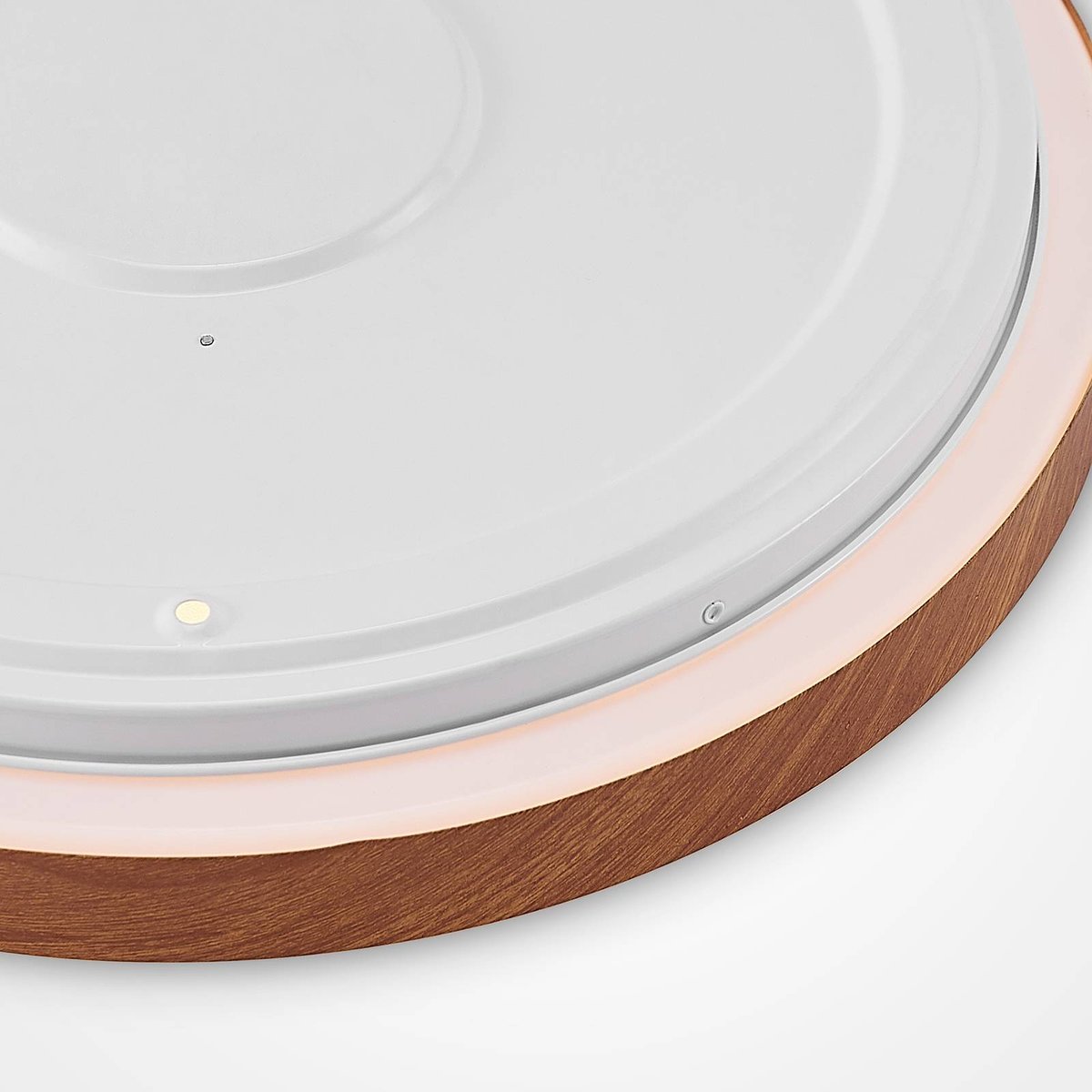 Plafonnier  moderneLED, Mynte bois clair, blanc, LINDBY