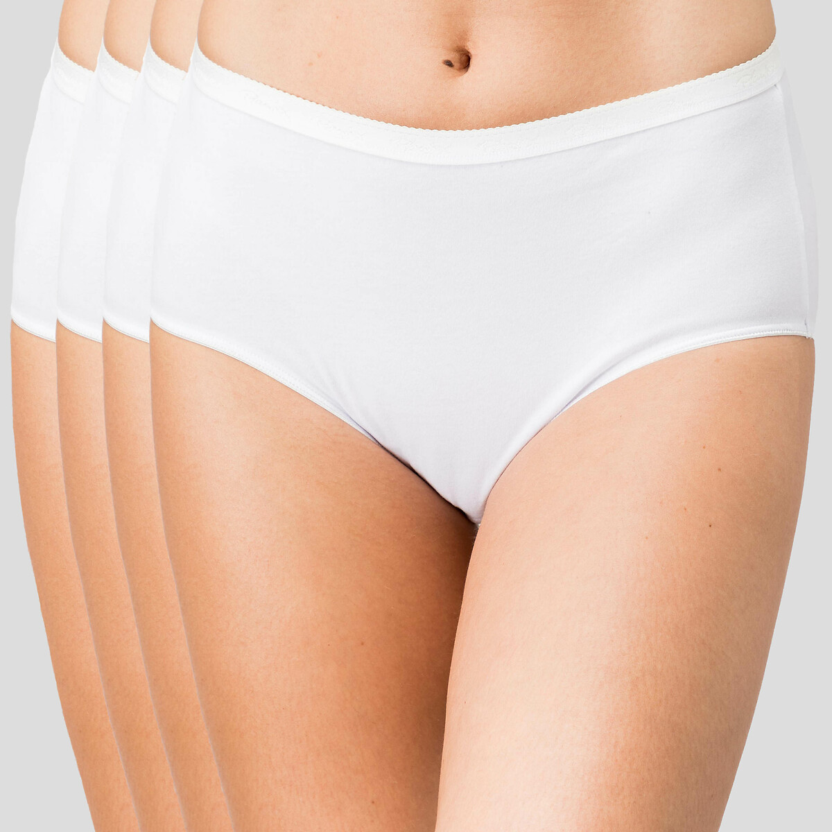 Confezione da 3 + 1 gratuito slip midi in cotone bio blanc + blanc + blanc + blanc, PLAYTEX