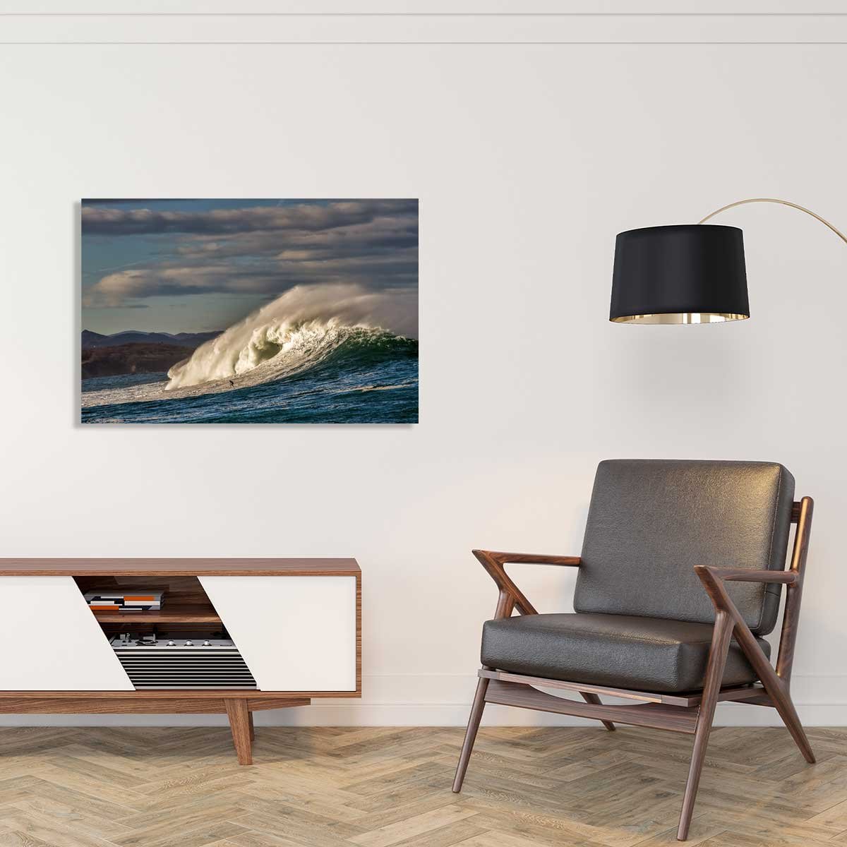 Tableau paysage ocean vague belharra tableau alu dibond, HEXOA