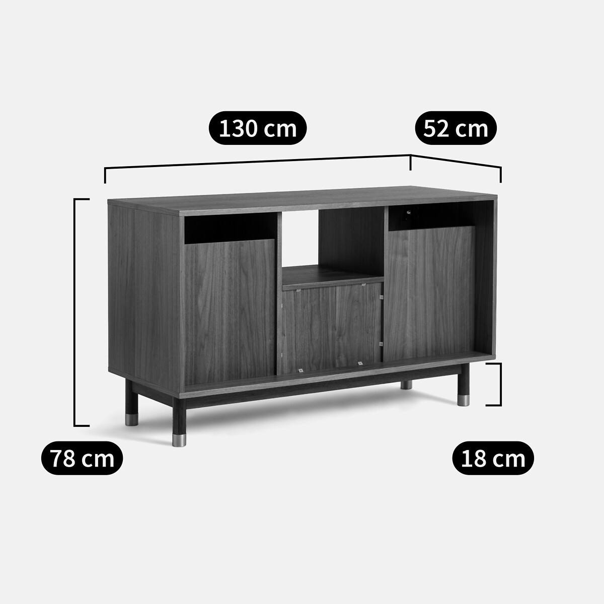 Lambro Double Bathroom Sink Unit walnut, LA REDOUTE INTERIEURS