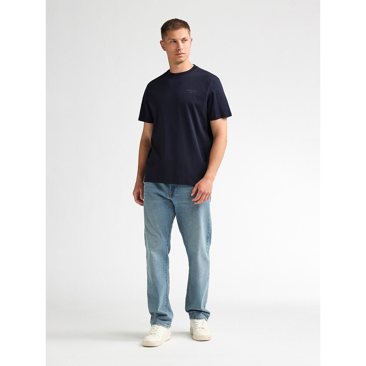 T-shirt col rond manches courtes bleu marine, PETROL INDUSTRIES
