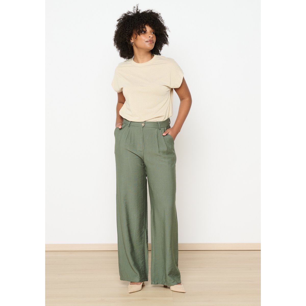 Pantalon fluide habillé khaki, LOLALIZA