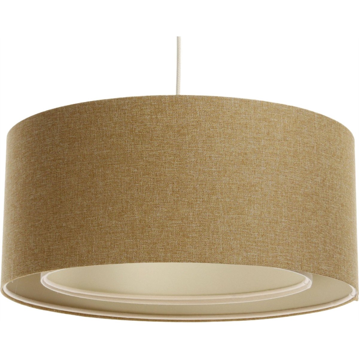 Suspension ronde en tissu Boho Elegant beige sable et crème doux, BPS KONCEPT