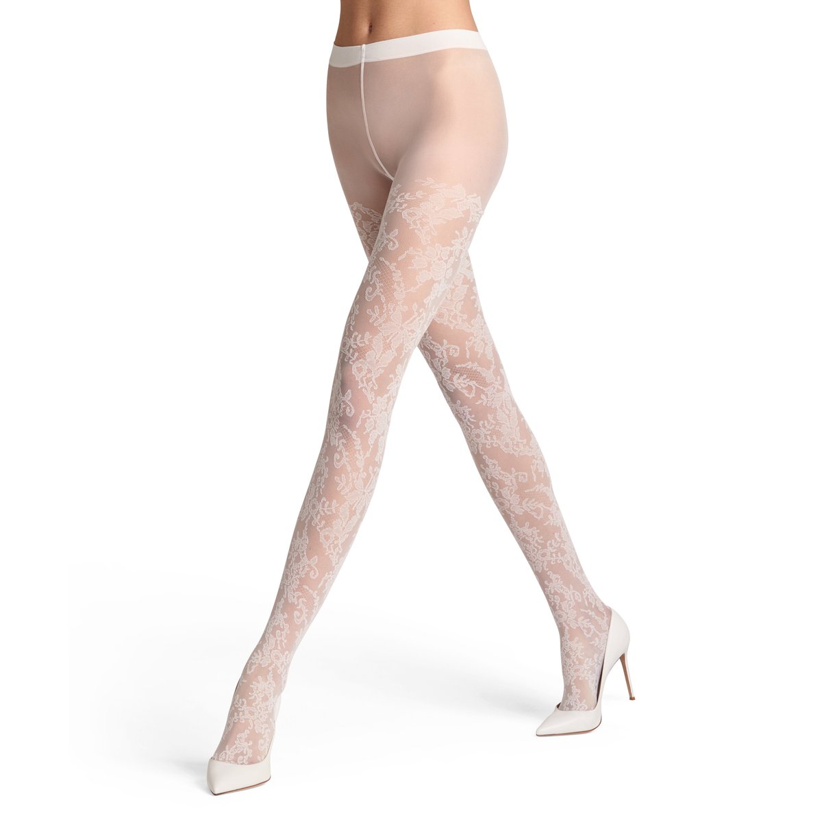 Collant Sensual Boulevard 30 Transparent blanc perle, FALKE