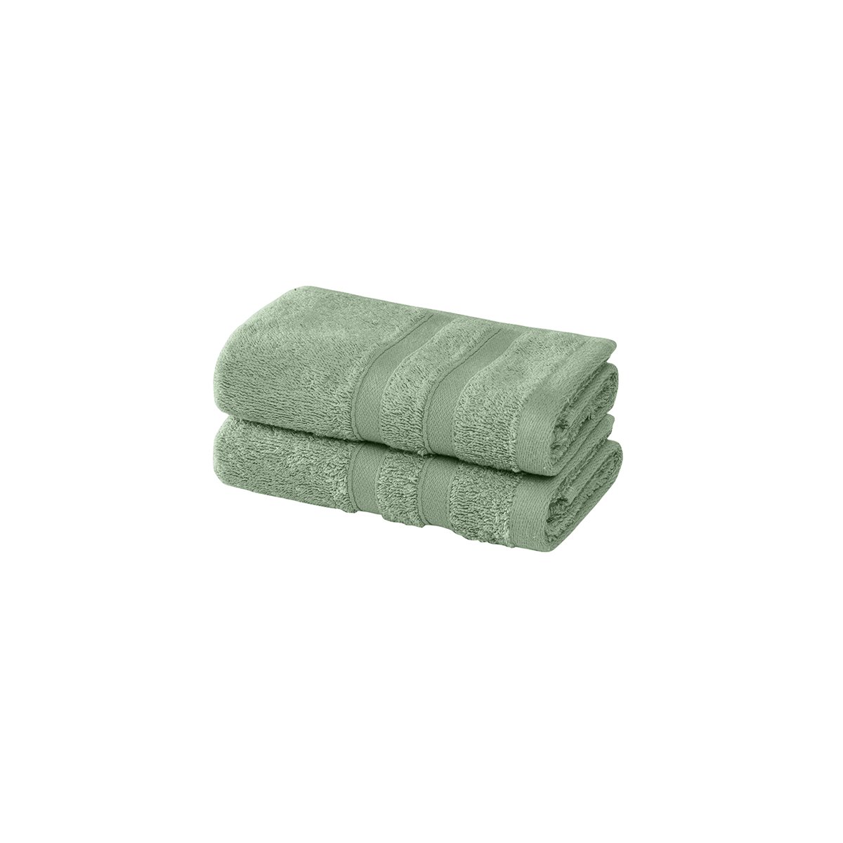 Lot 2 serviettes invité en coton biologique 520 g/m² BIO ORGANIKA sauge, SENSEI MAISON