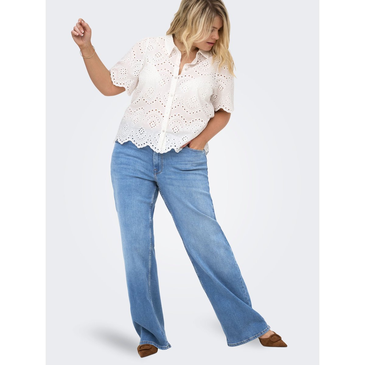 Jean À Jambe Large medium blue denim 1, ONLY CARMAKOMA