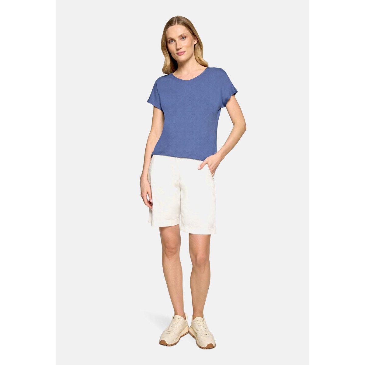 Haut casual à encolure en v bleu, BETTY BARCLAY