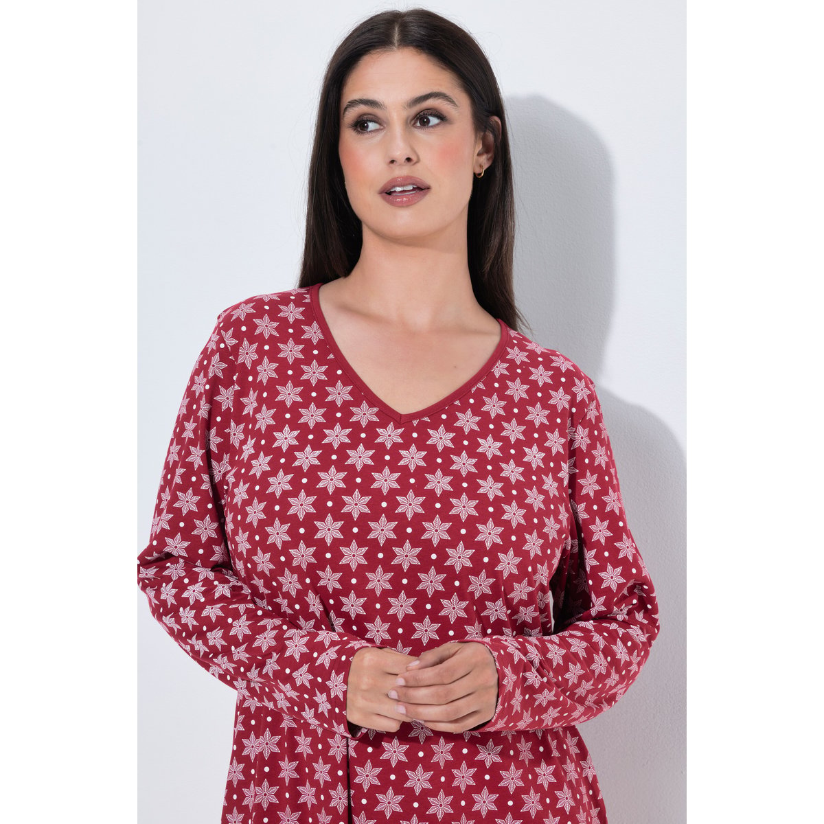 Grand(e) chemise de nuit / T-shirt rouge foncé, ULLA POPKEN