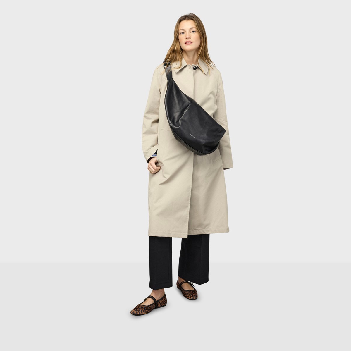 Sac à bandoulière en cuir CORTO noir, NAT & NIN