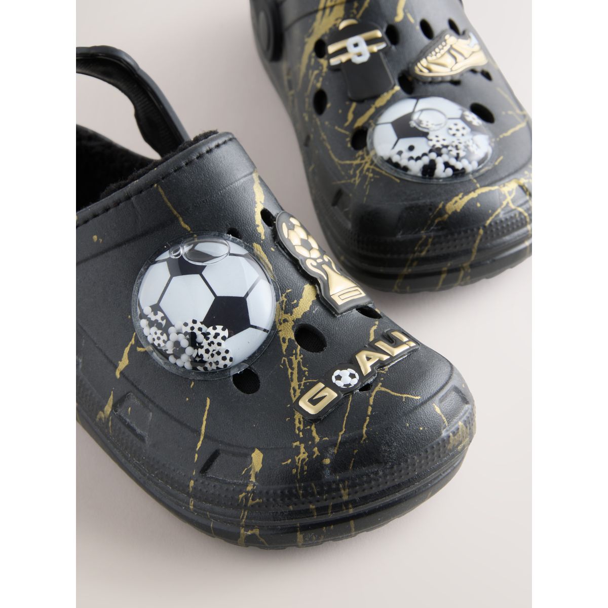 Chaussons style sabots fourrés noir, NEXT
