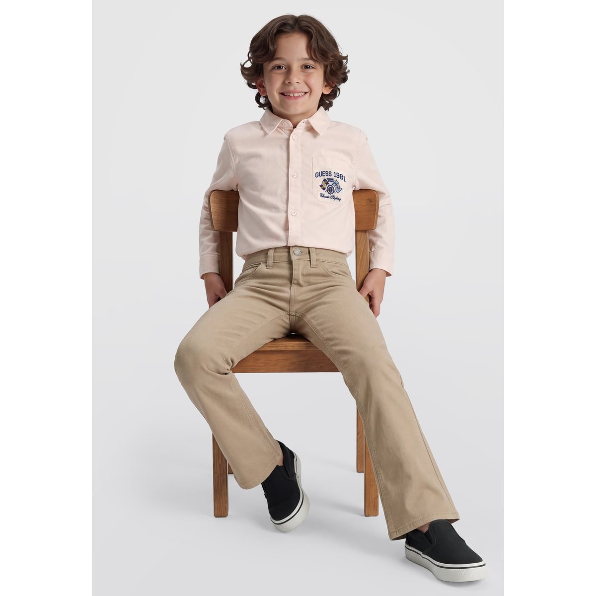 Pantalon Stretch Coupe Classique gris, GUESS KIDS