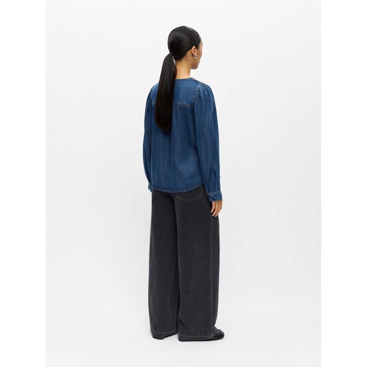 Blouse dark blue denim, OBJECT