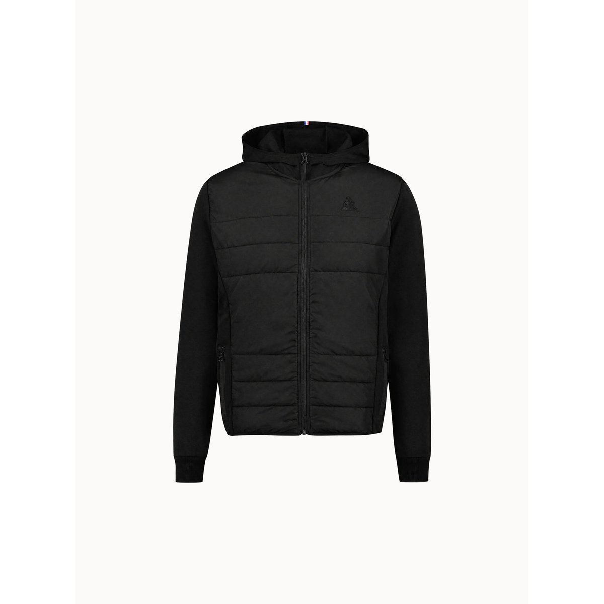 Sweat zippé à capuche Ton sur ton noir, LE COQ SPORTIF