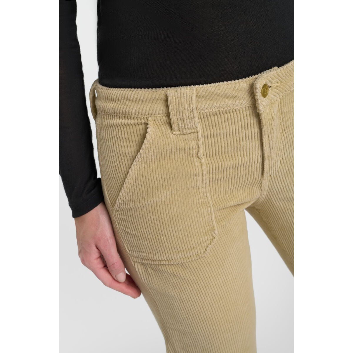 Pantalon flare FLAREVEL beige, LE TEMPS DES CERISES