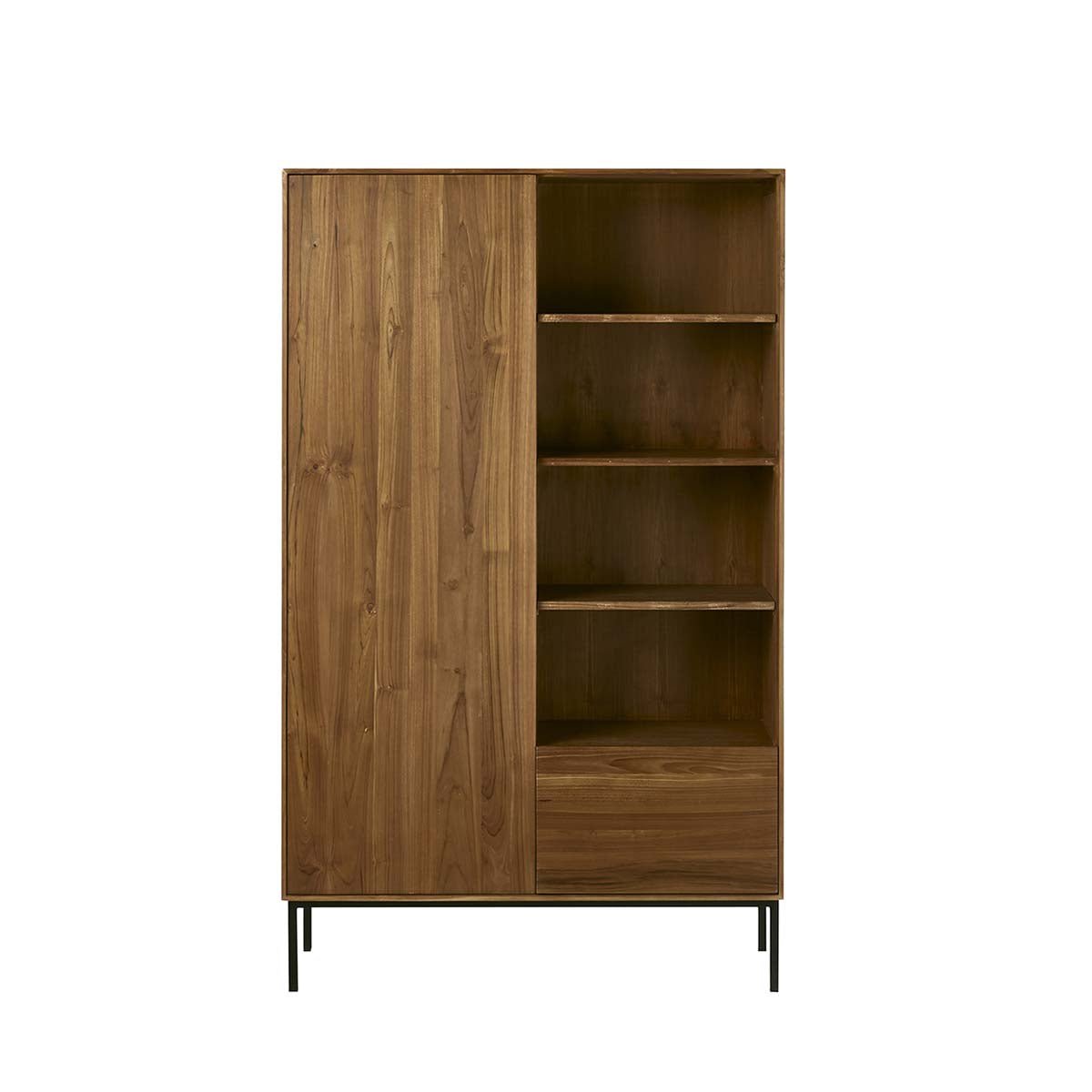 Armoire 1 porte et niches en bois de teck  LINA marron, BERAH GETAH