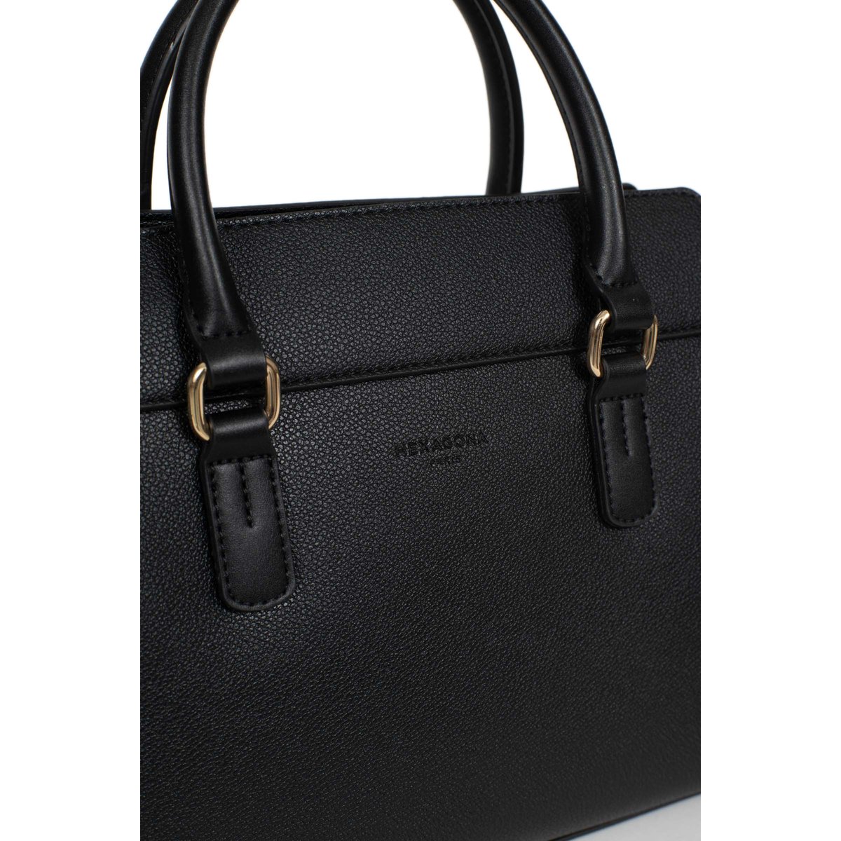 Sac porté main 2 poignées MAÉ noir, HEXAGONA