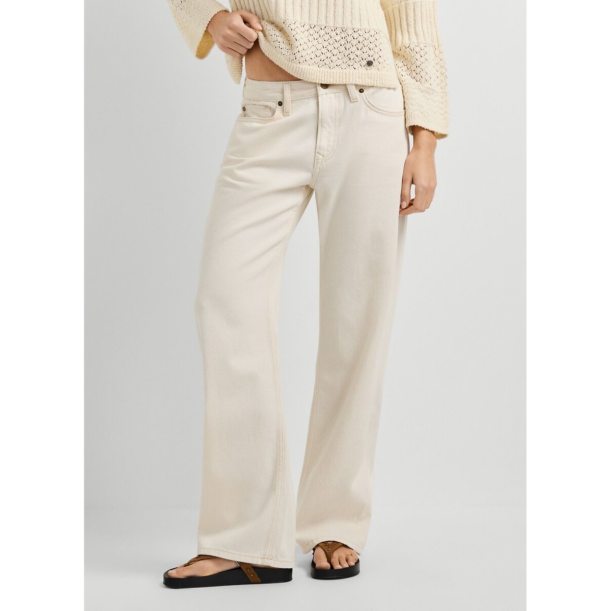 Jean loose taille basse, Nicky ecru tencel, PEPE JEANS