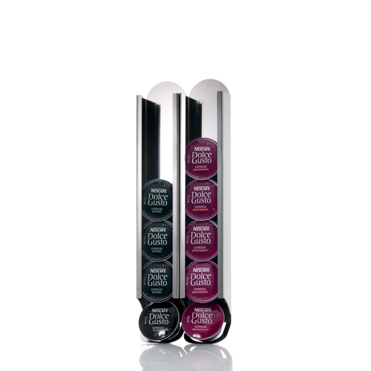 Lot de 2 porte-capsules mural compatible avec Dolce Gusto argent, DON HIERRO