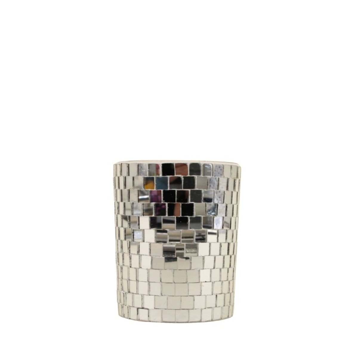 Bougie parfumée à facettes miroir 510g, boite cadeau gris, ORNAMI