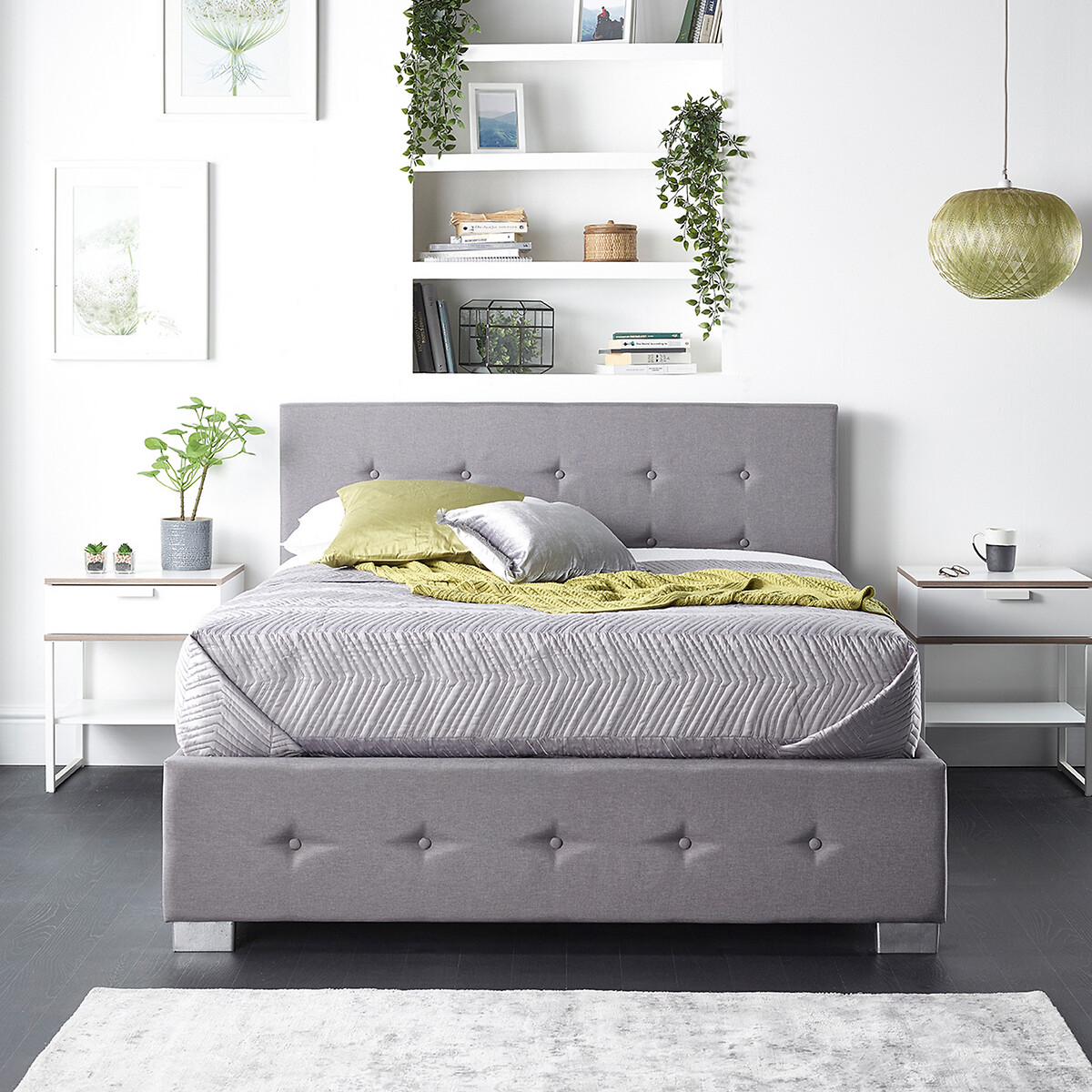 Side Opening Ottoman Storage Bed grey, ASPIRE