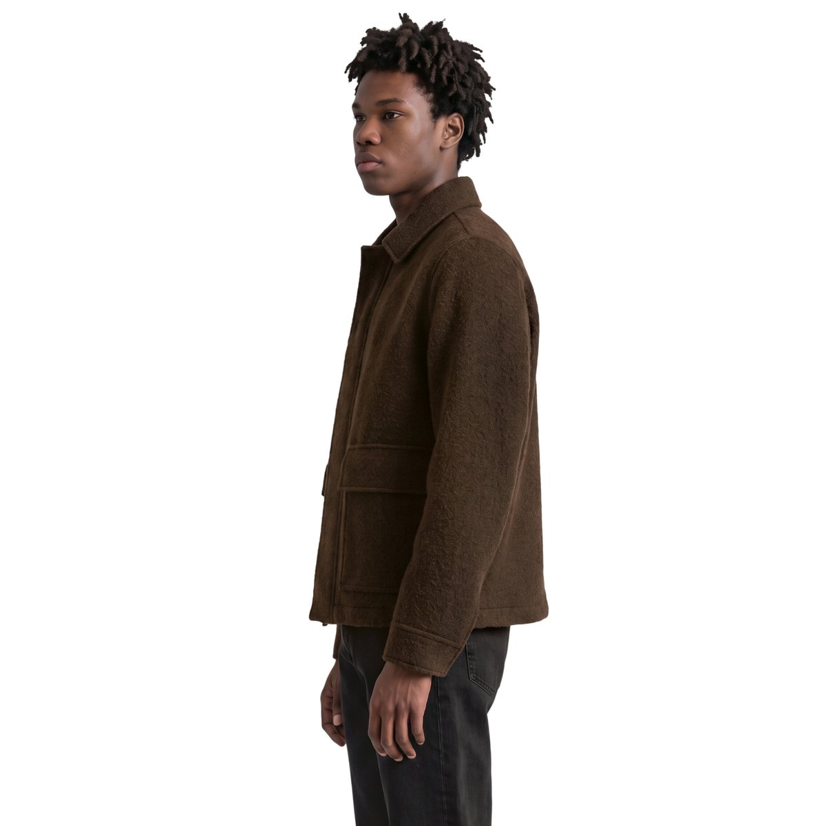 Veste en laine coupe classique en bouclé doux contenant des fibres recyclées noir, MARC O’POLO DENIM