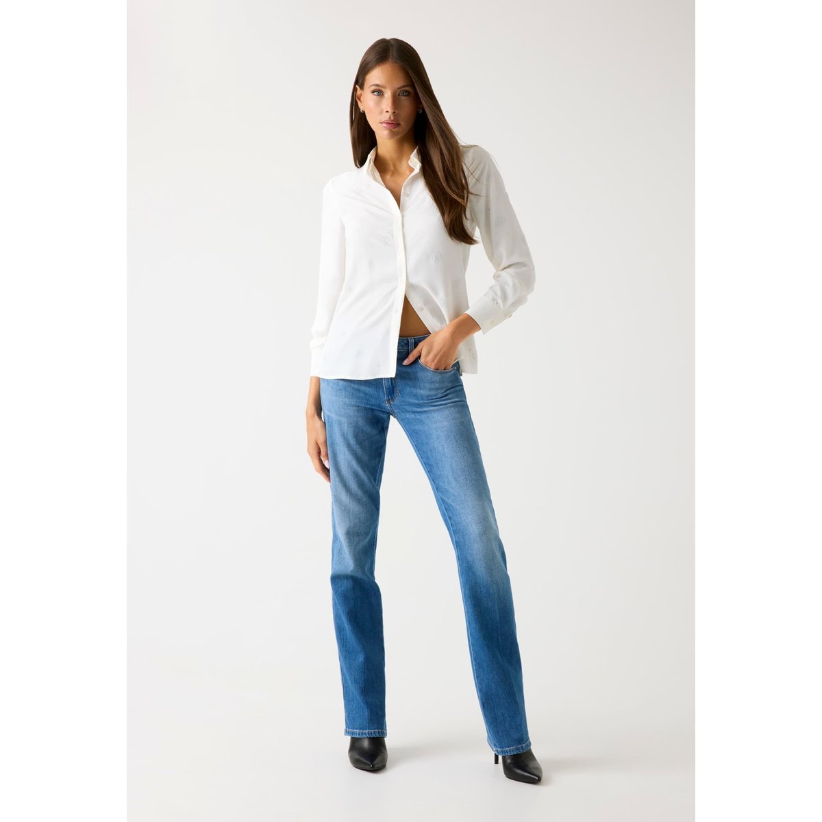 Chemise Logo 4G blanc, GUESS