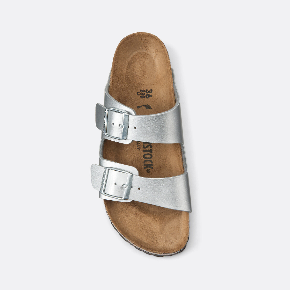 Chinelos de tira dupla Arizona prateado, BIRKENSTOCK