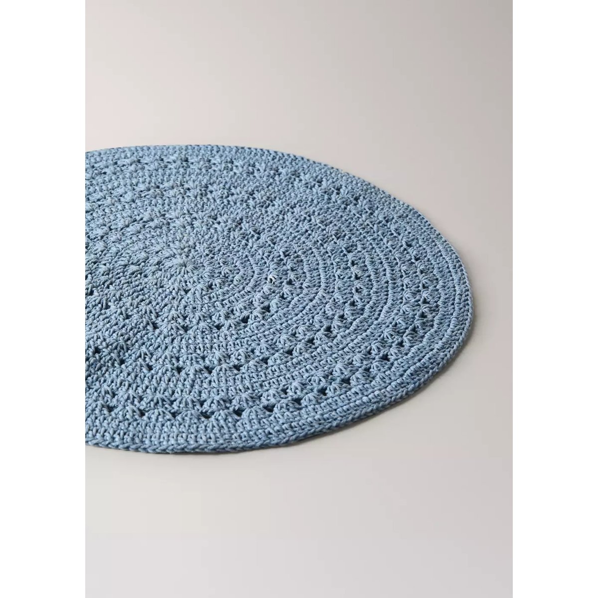Set de table en coton et crochet bleu, MANGO HOME