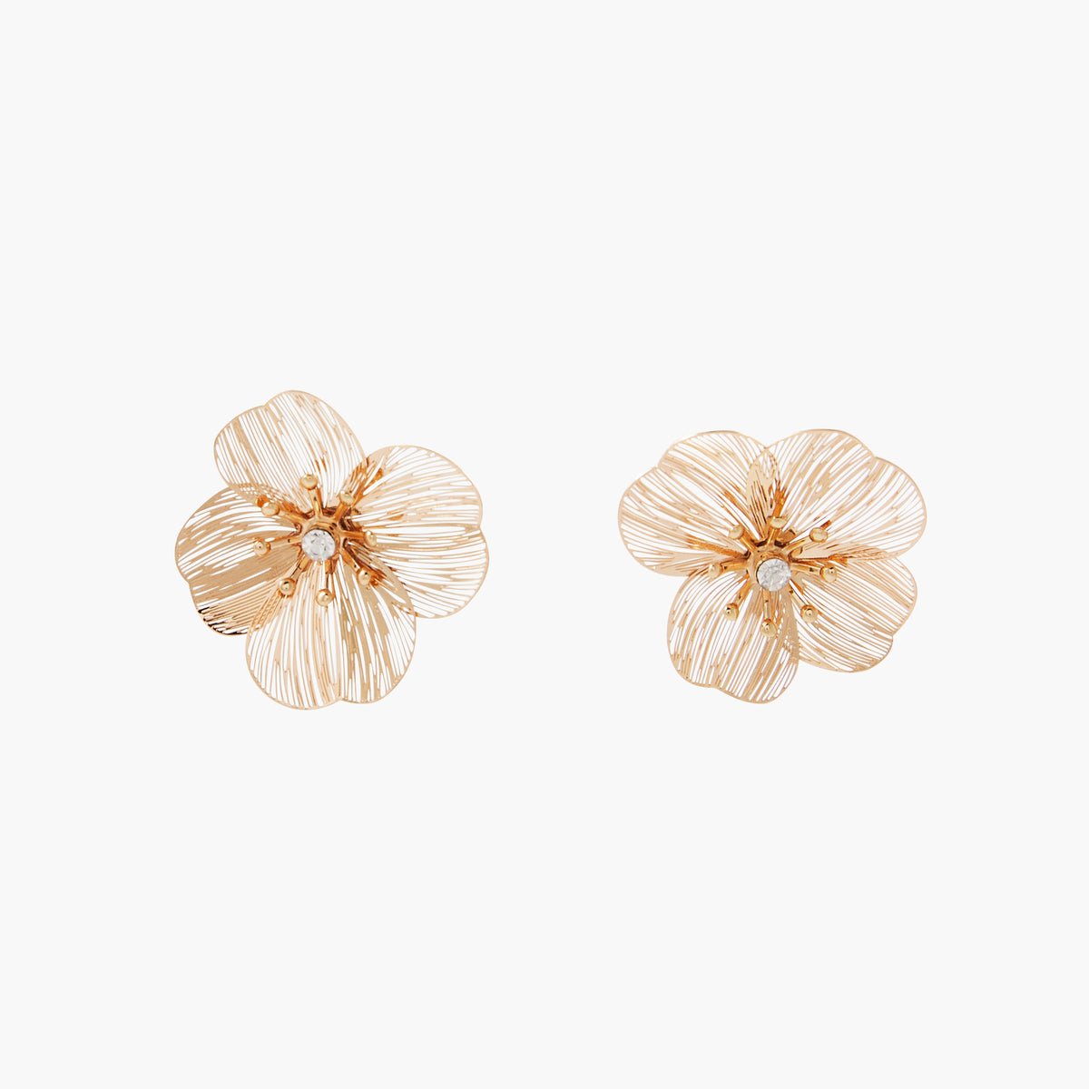 Boucles d'oreilles fleurs en filigrane dorées doré, BALABOOSTE