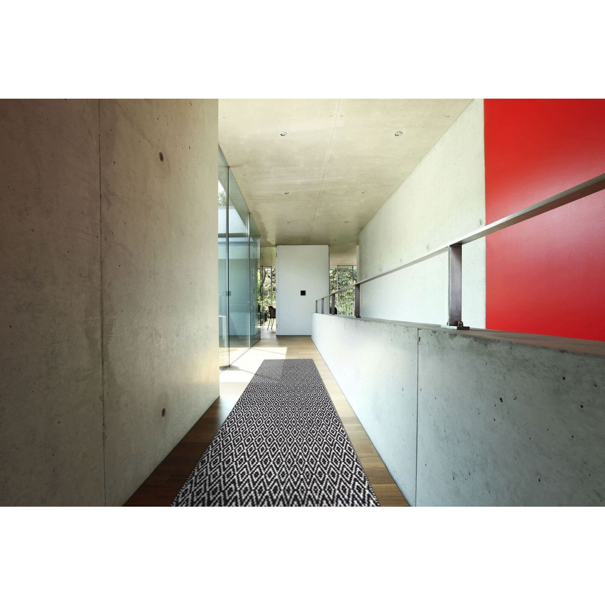 Tapis rectangulaire en laine MICMAC noir, RECOLLECTION