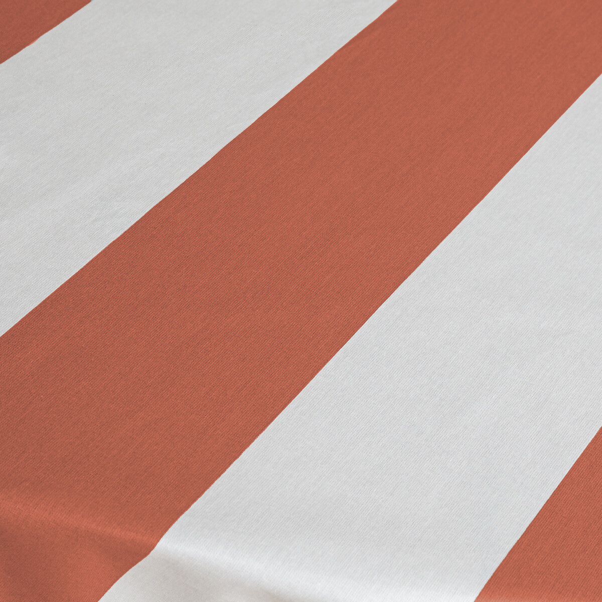 Hendaye Round Coated Cotton Tablecloth terracotta/white, LA REDOUTE INTERIEURS