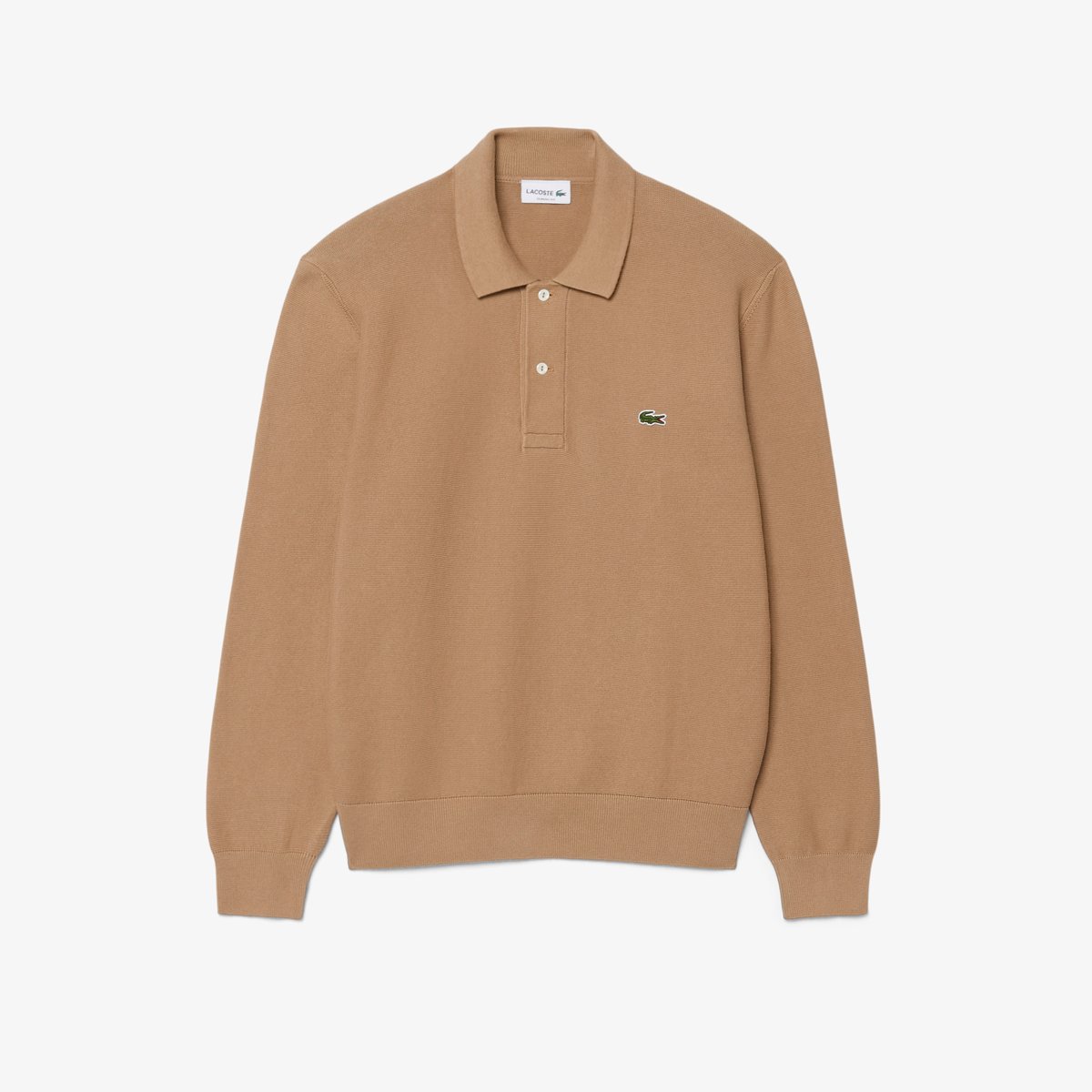 Polo Maille manches longues classic fit marron-six, LACOSTE